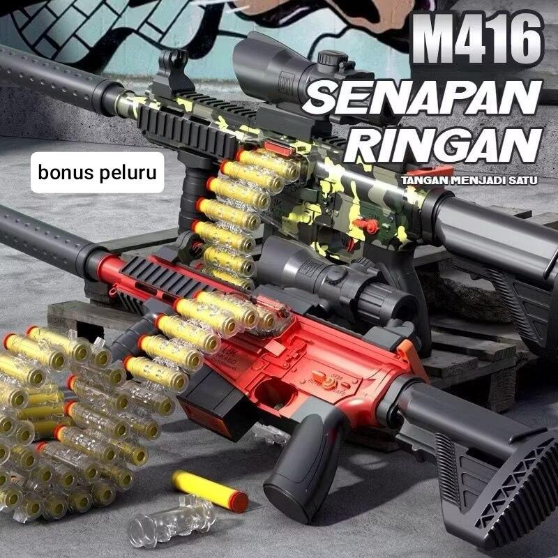 mainan tembak tembakan anak pistol M4A1 PUBG freefire hadiah ulang tahun anak bonus peluru karet busa