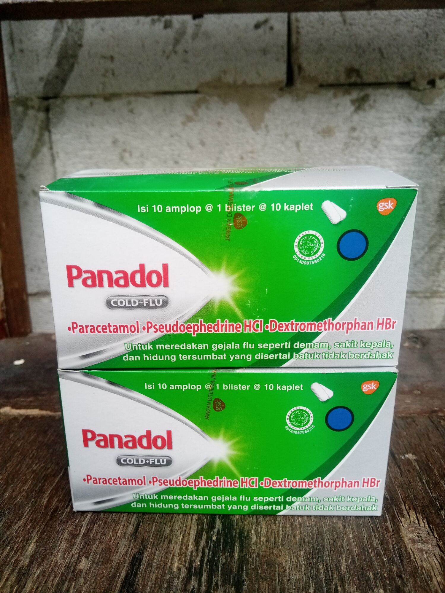 Panadol Cold & Flu, Panadol Hijau 1 strip isi 10 tablet Pseudoephedrine