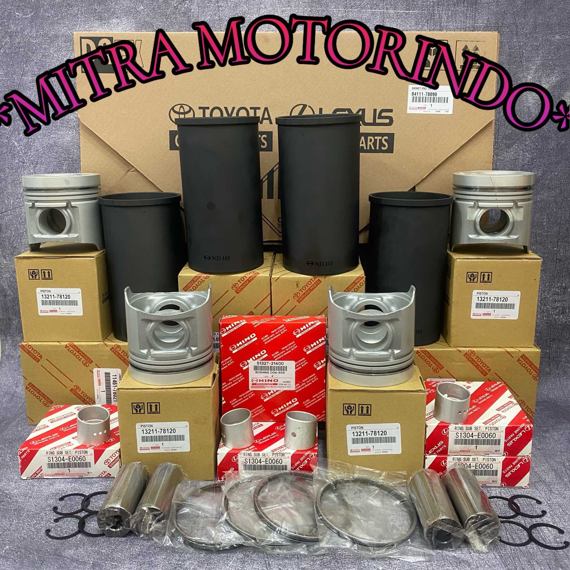 Kit Liner + Piston + Ring Piston + Paking Set + Bushing con rod + Toyota Hino Dutro HT125 1Set STD Harga  4,625,000 Ringgit*Penghantaran Percuma