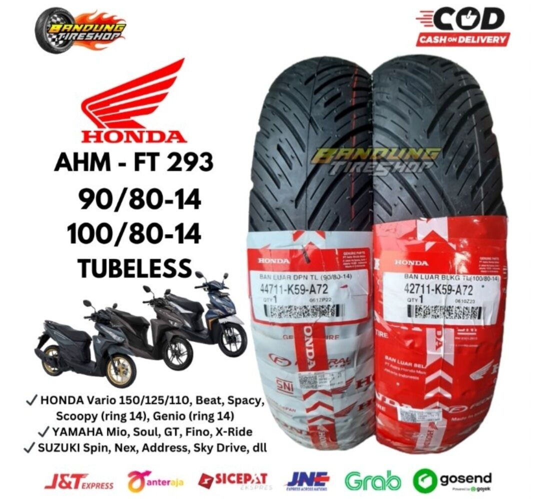 Honda Tires (90/80-14) (100/80-14) Tubeless Federal K59 Vario 150 125 Beat Spacy Lex Pcx Harga 22,800 rupiah*Gratis Ongkir