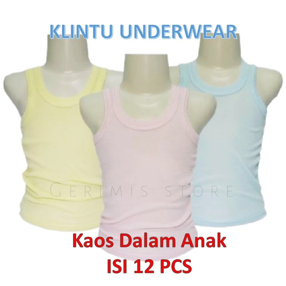 KU - (12pcs) kaos dalem anak ( LUSINAN ) singlet anak bayi balita laki- laki atau perempuan