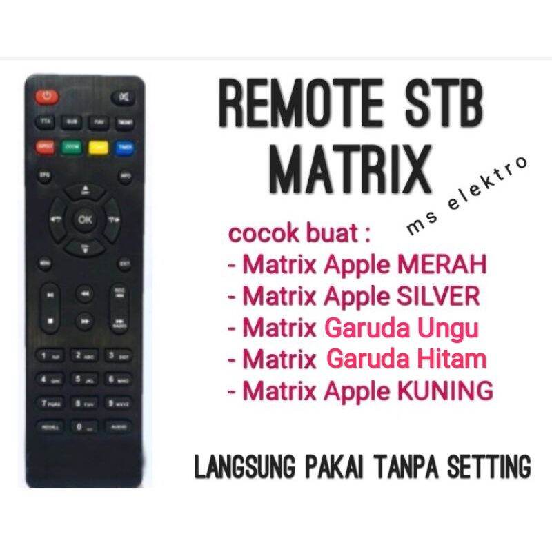 Remote STB Set Top Box Digital Matrix Apple Merah Silver Hitam Ungu