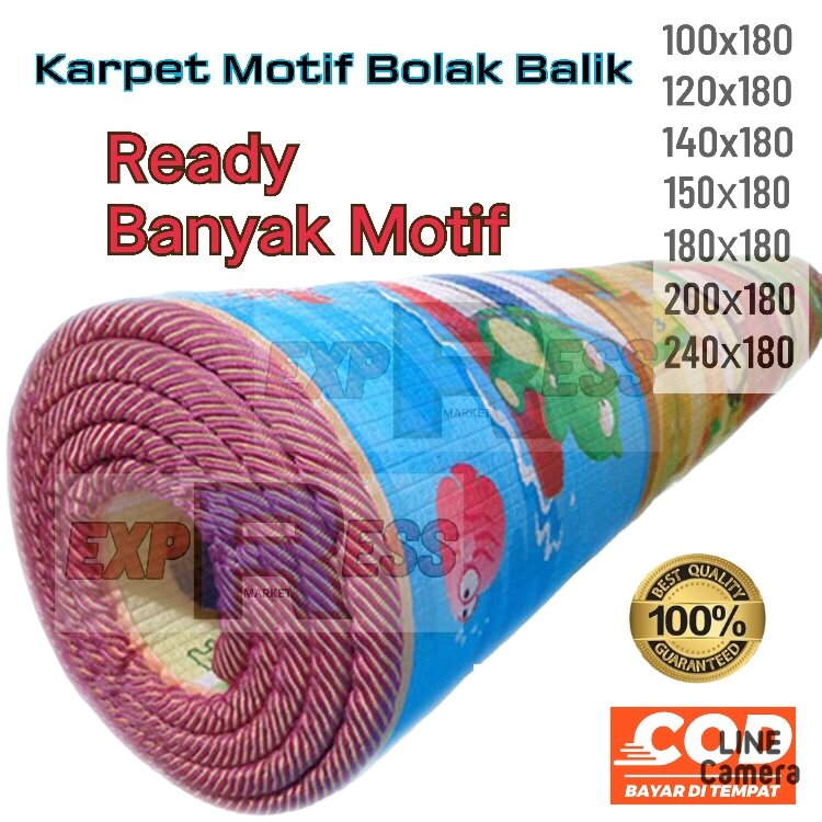Karpet FOAM Tebal Ukuran 240 200 180 150 140 120 100 / Karpet Lantai / Tikar Foam / Playmat Karakter / Karpet Bayi Motif Bolak Balik