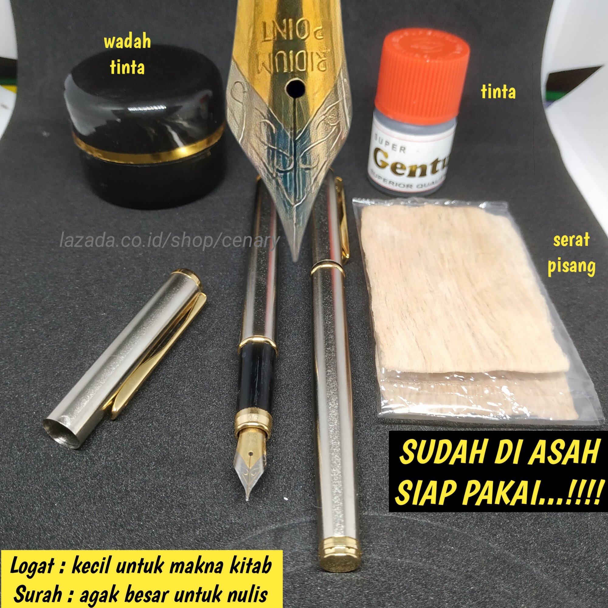 Fountain Pen Tutul Pena Lugoh Kitab Pentul Logat Kalam Asahan 1 Paket Sudah Diasah Sepaket