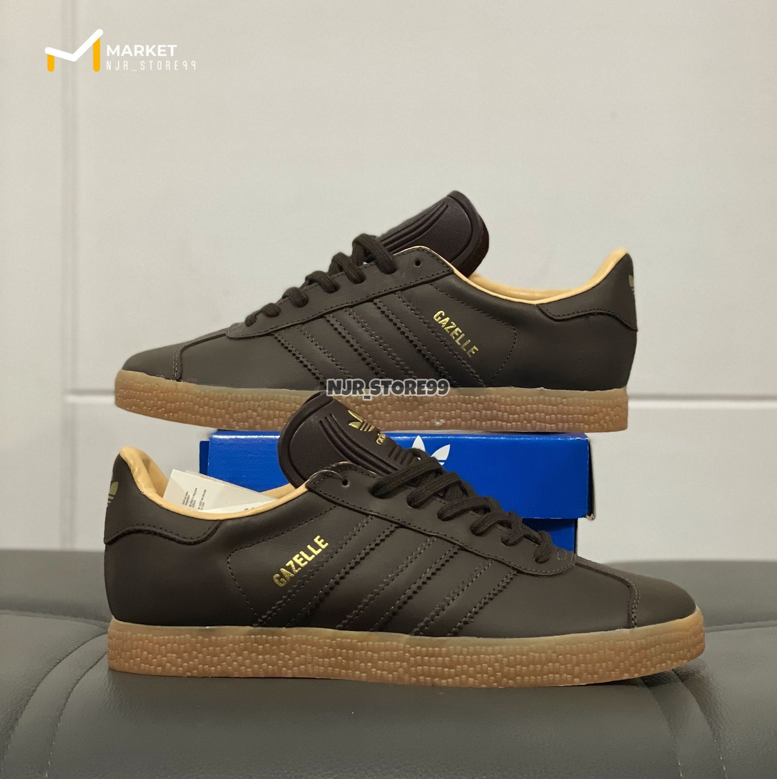 SEPATU ADIDAS GAZELLE LEATHER BROWN 