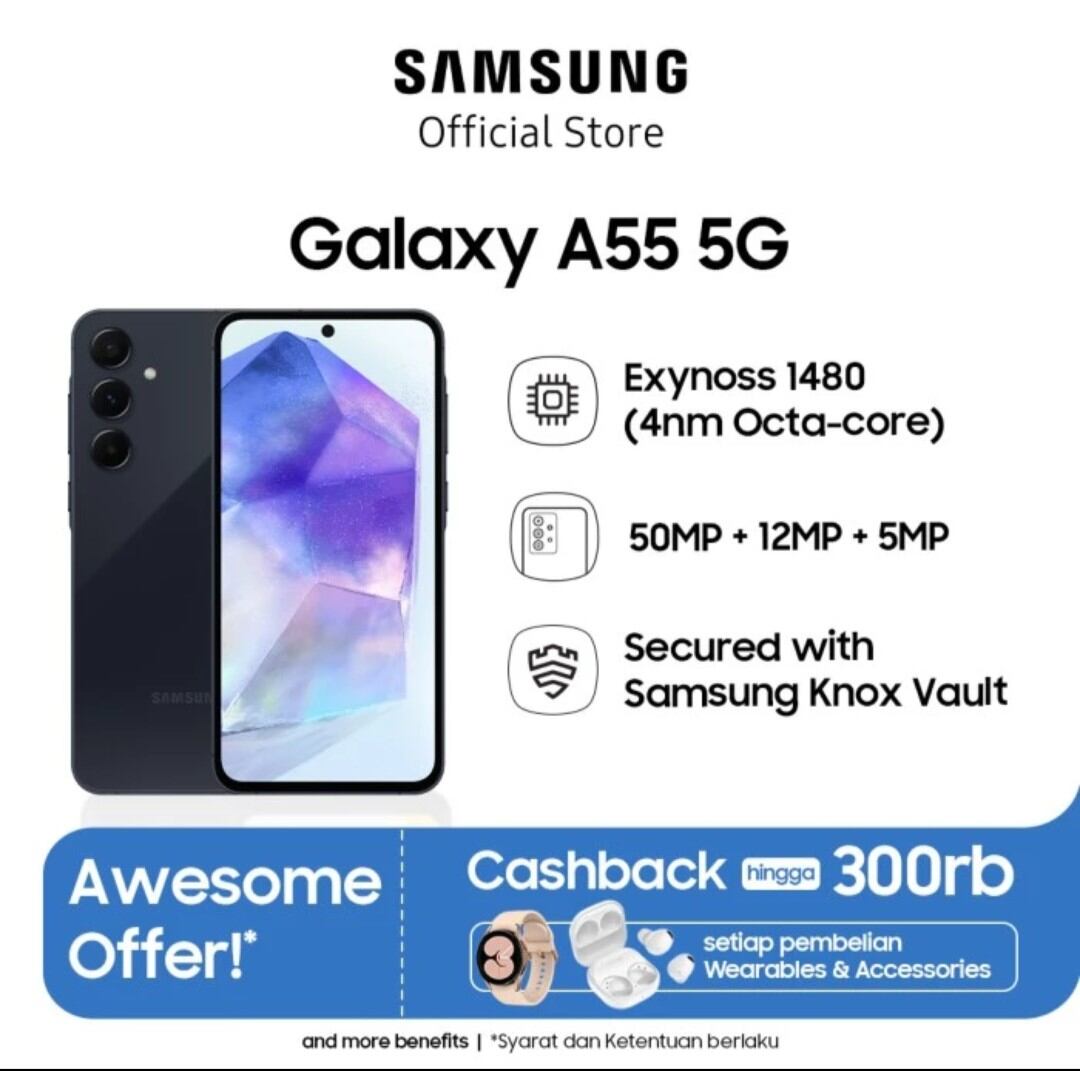 Samsung Galaxy A55 5G 8/256 GB Harga 7,000,000 rupiah*Gratis Ongkir