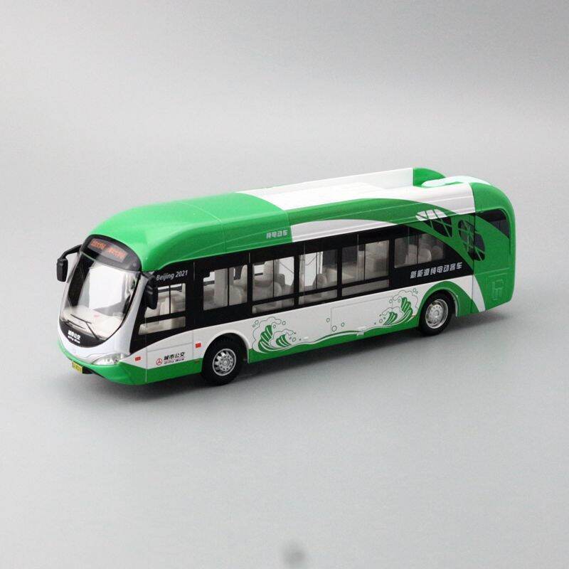 Diecast Miniatur Bus Pull Bahan Besi Alloy Detail Warna Biru Putih ...