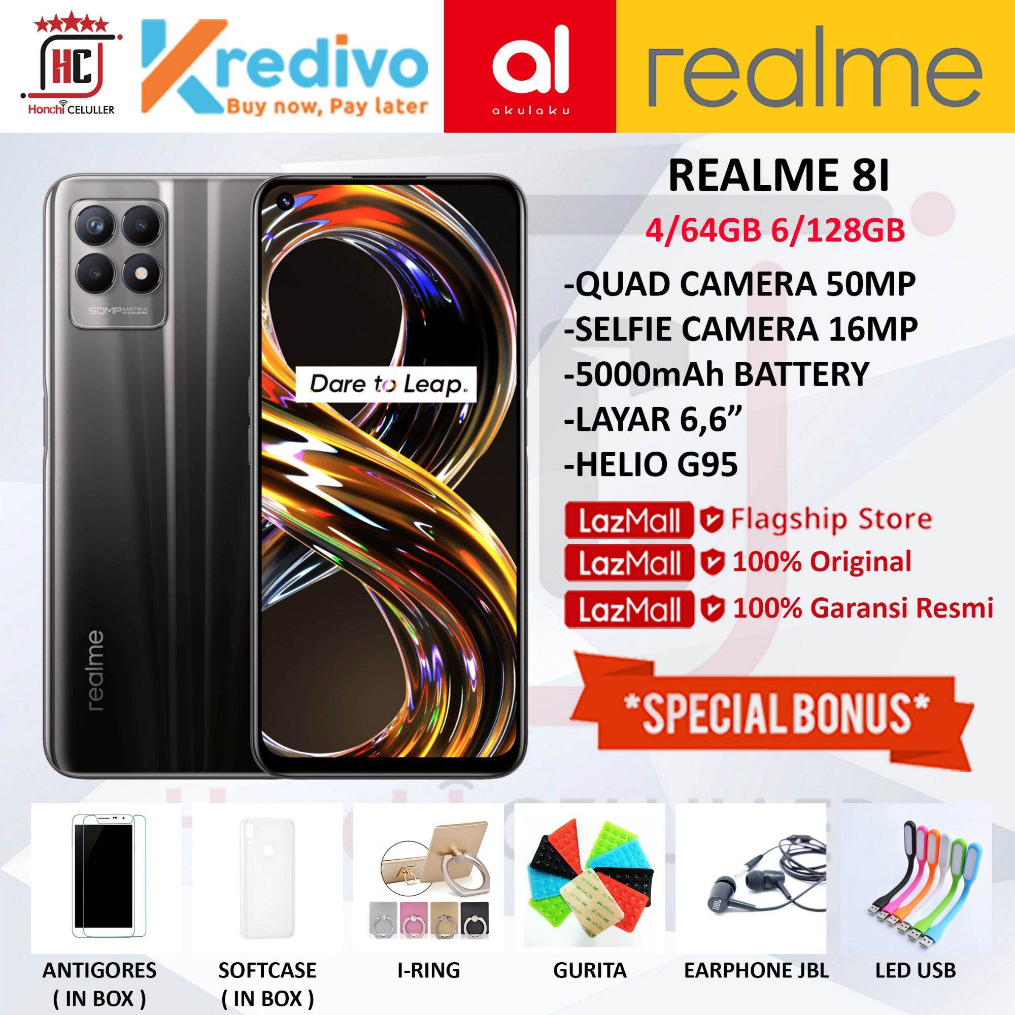 REALME 8I 6/128GB 6 128GB 4 64GB GARANSI RESMI REALME INDONESIA Harga  2,599,000 Ringgit*Penghantaran Percuma