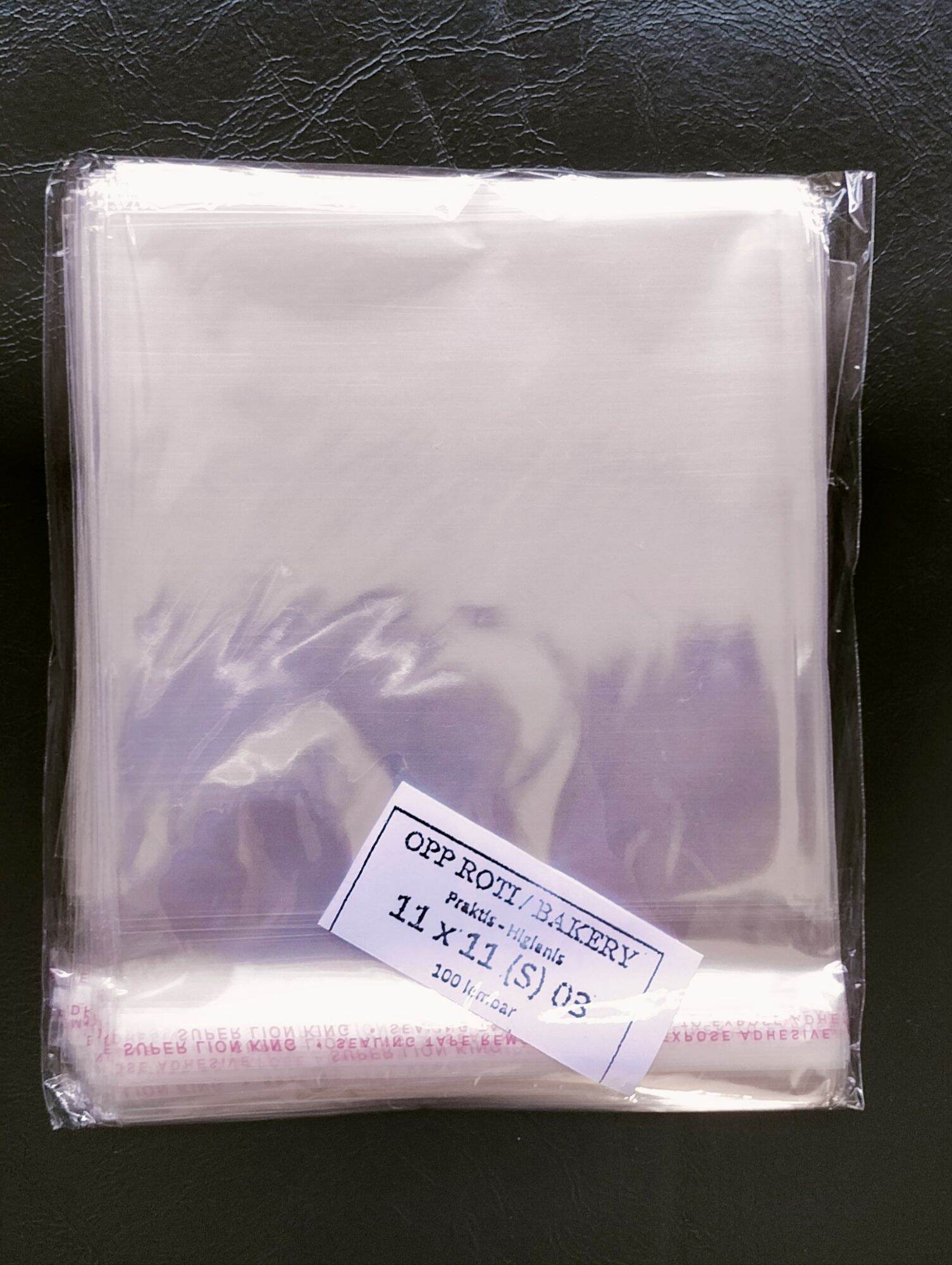  plastik OPP Roti ukuran 11x11 isi 100 lembar per bungkus, bening, murah Bildidee 