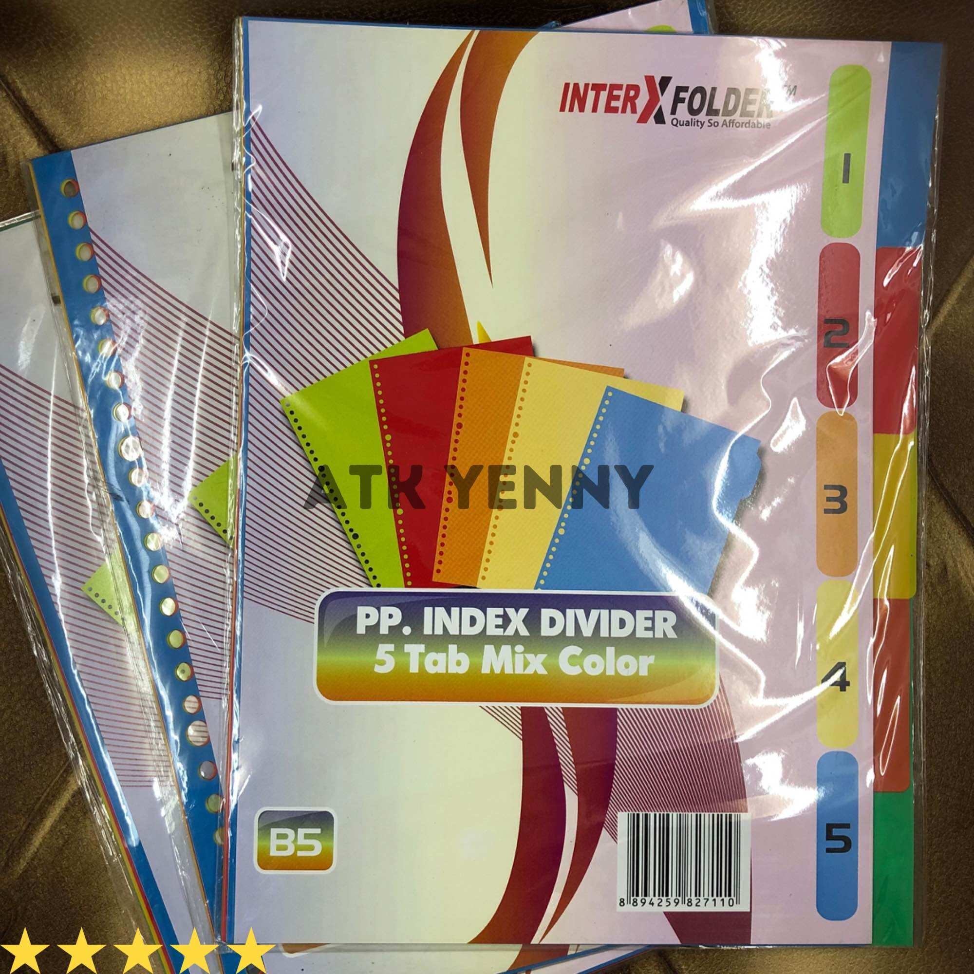 Index Divider / Pembatas Binder B5 5 Tab Mix Color