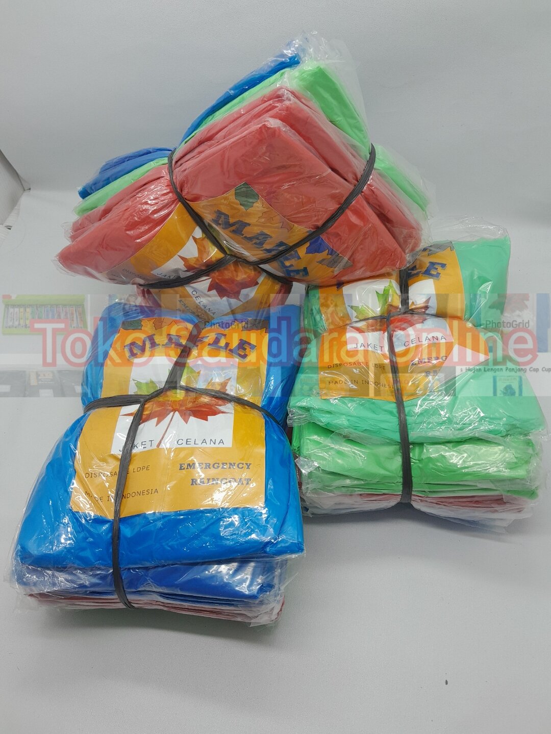 3 Lusin (36pcs) Jas Hujan Murah Berkualitas Maple/Ocean Tipe Jaket Celana Tinggal Pakai Harga 52,500 rupiah*Gratis Ongkir