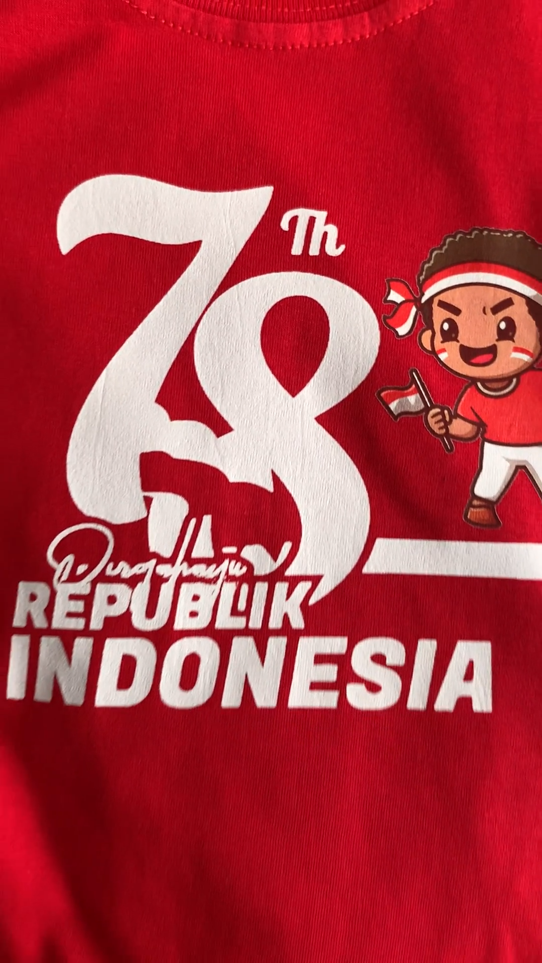 INDONESIA 78 HUT RI 17 AGUSTUS 1945 kaos atasan baju anak laki perempuan lengan pendek katun distro kids seragam promosi