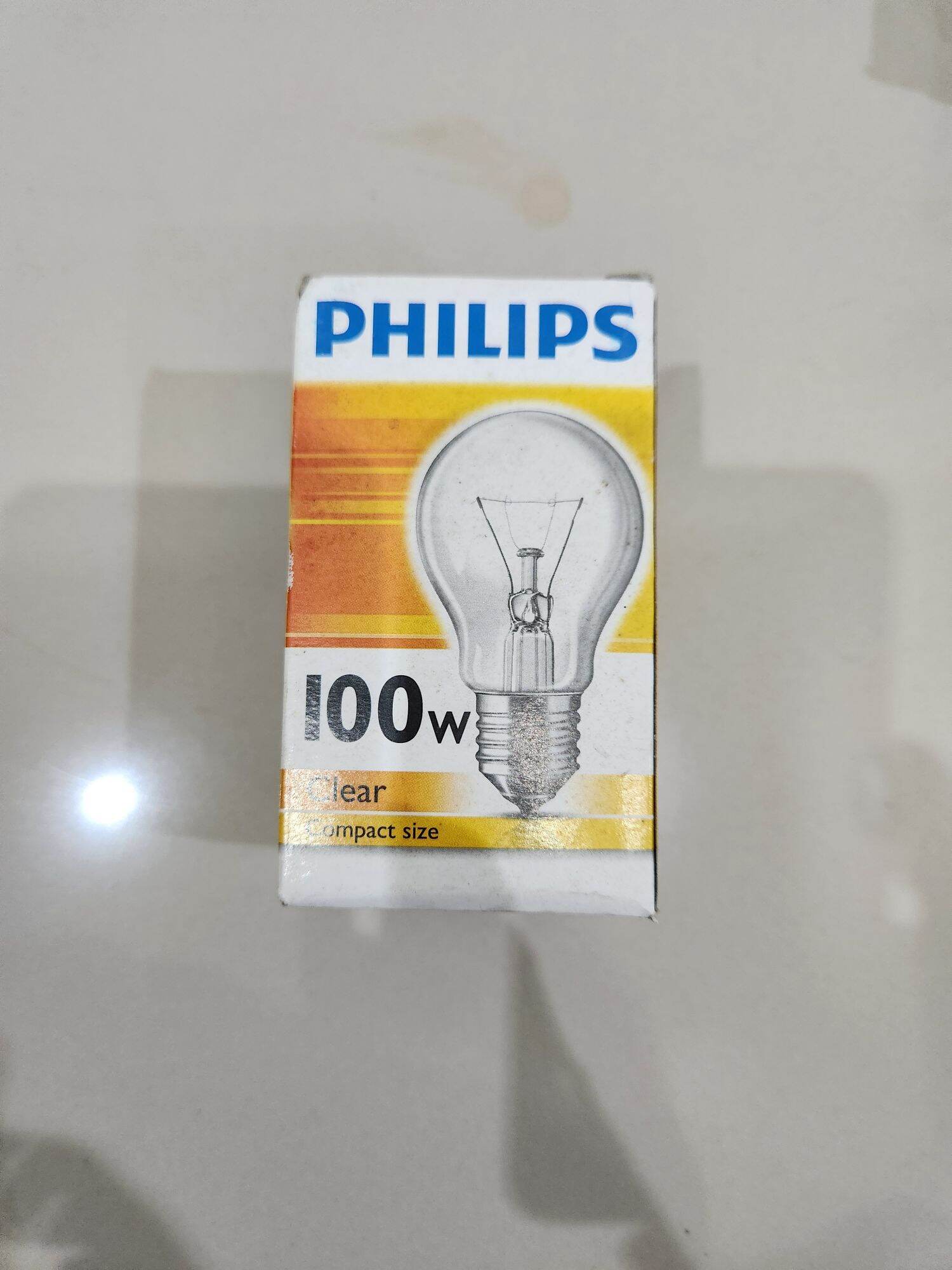 LAMPU BOHLAM PIJAR CLEAR PHILIPS 100W KUNING