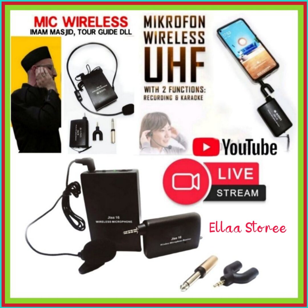 MIC IMAM MASJID JEPIT HEADSET WIRELESS SMARTPHONE AMPLI TOA BISA