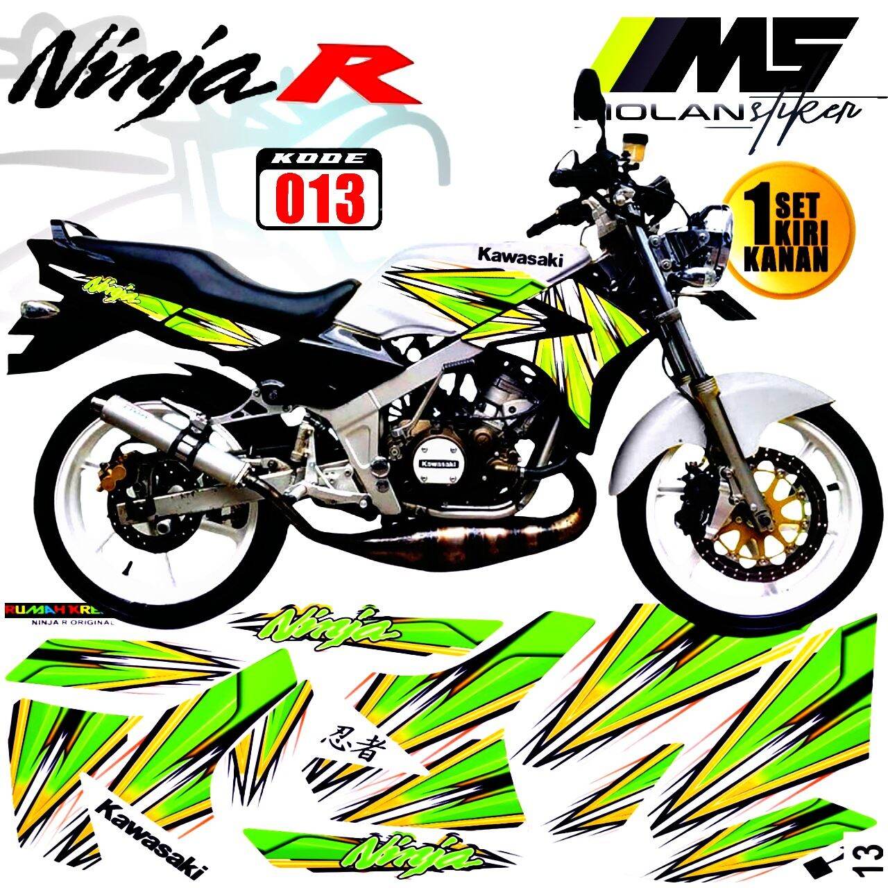 Decal Sticker Striping Variasi Ninja R 150 & Ninja Ss 150 - Kawasaki ...