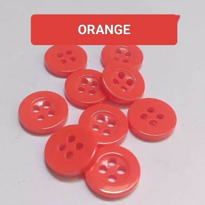 100biji kancing Hem Kemeja Tunik lubang 4 / kancing Baju 18L /11 mm warna warni