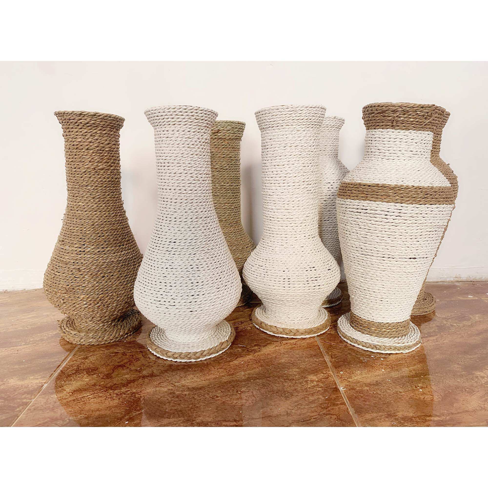 Vas bunga vas seagras vas bunga kering rustic tinggi 50CM