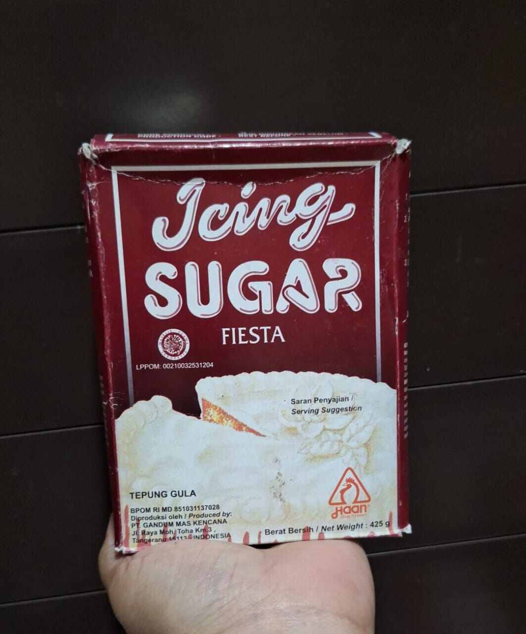 GULA HALUS ICING SUGAR FIESTA 425gr // HAAN SUGAR POWDER (rijek kemasan