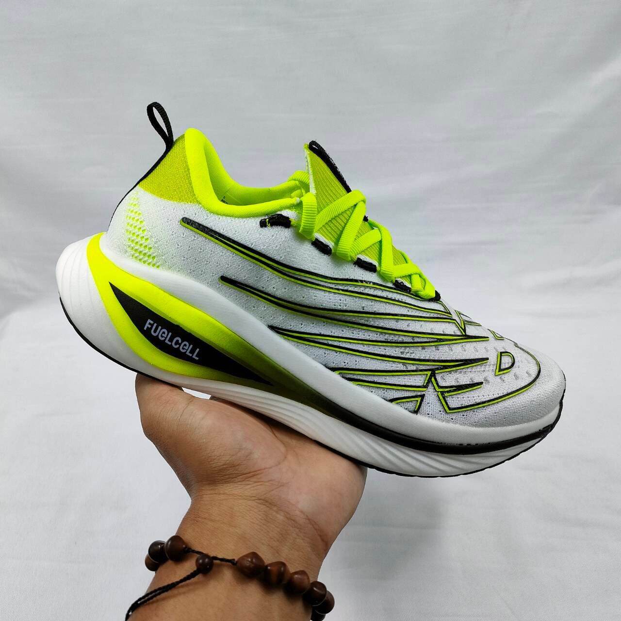 Sepatu Lari Pria Wanita NB Fuell Cell White Green Run ing Shoes