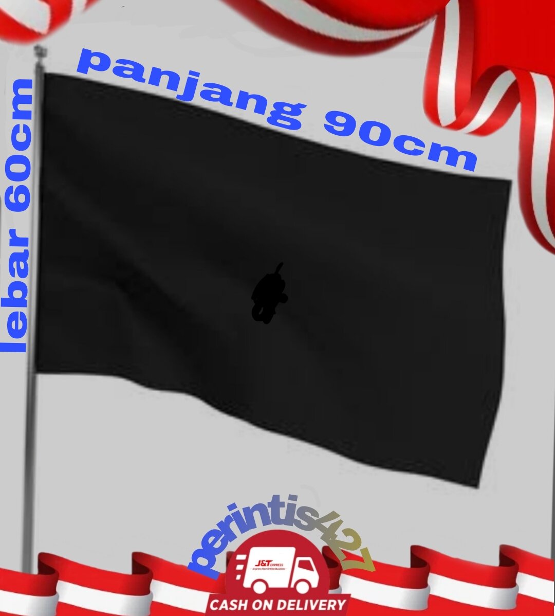 BENDERA HITAM POLOS. 