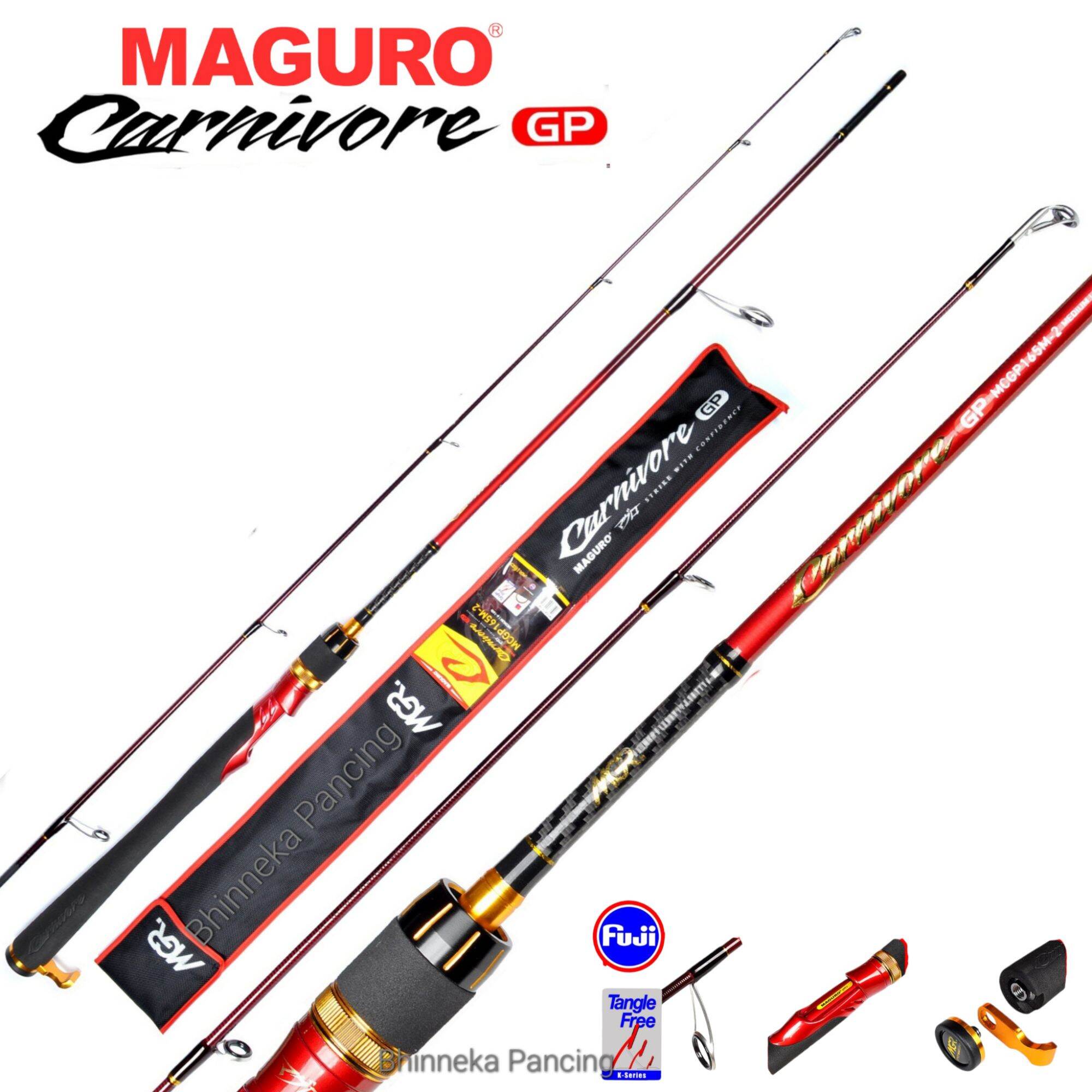 Joran Maguro CARNIVORE GP | Galapung | Galatama | Spinning | Cincin Fuji | Carbon Rod | Alat Pancing Unggulan - Merek MAGURO Harga 725,760 rupiah*Gratis Ongkir