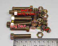 (Paket 50 Pcs) Baut 14 (10mm) x 4 cm + mur