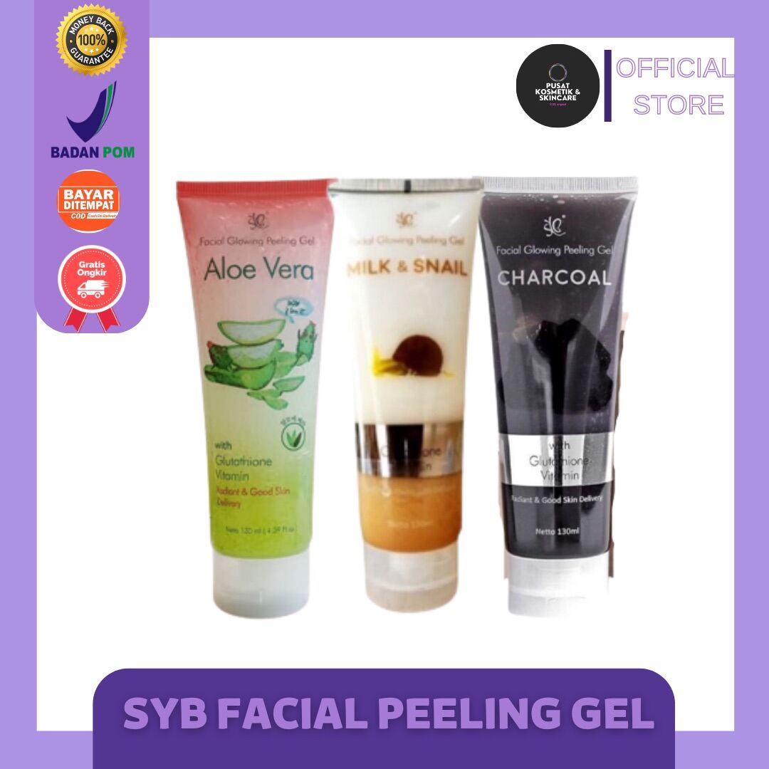 Syb Facial Glowing Peeling Gel Aloe Vera Charcoal Milk And Snail Peeling