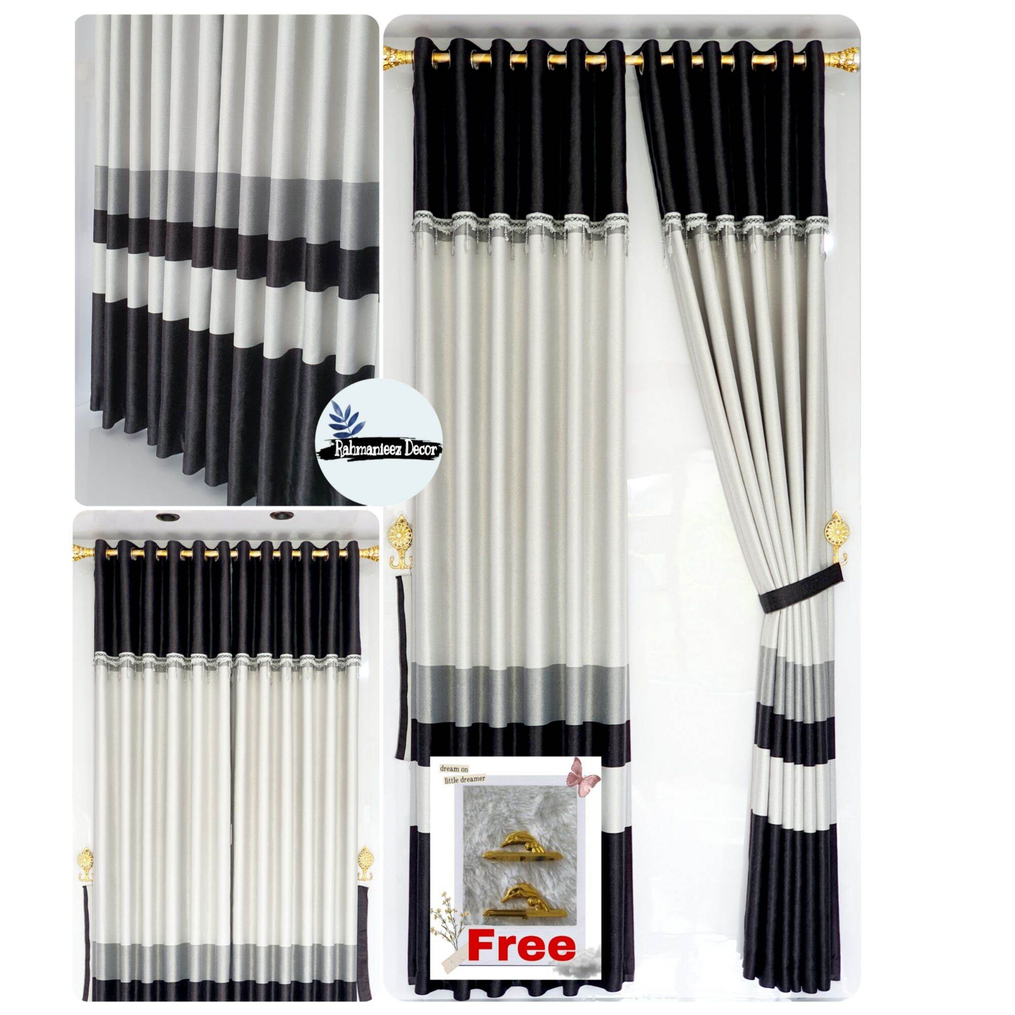 Harga lampu hias	 Gorden Jendela Import Kain Super Tebal Bahan Blackout Salur Pelangi Minimalis Motip Semokring 12 Rin 	