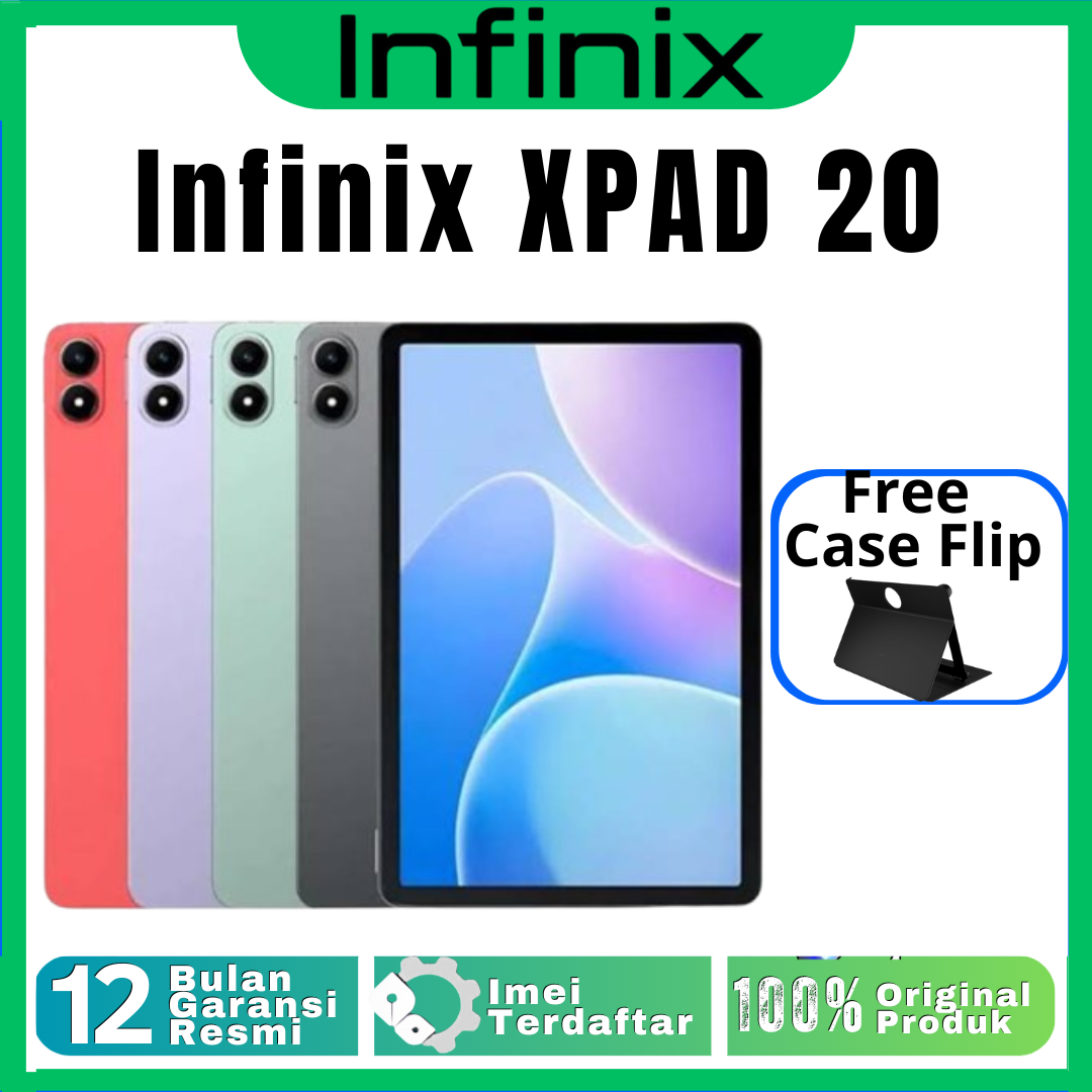 TABLET INFINIX XPAD 20 4G 8/256 GB Ram Upto 16GB Chipset Gaming Helio G88 100% BARU ORIGINAL GARANSI RESMI Harga  2,399,000 Ringgit*Penghantaran Percuma