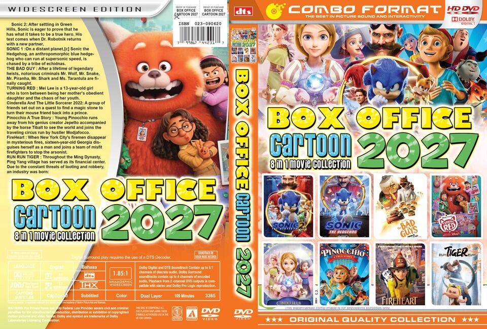 Kaset Dvd Film Collection 2022 BOX OFFICE CARTOON 2027 8IN1 Lazada