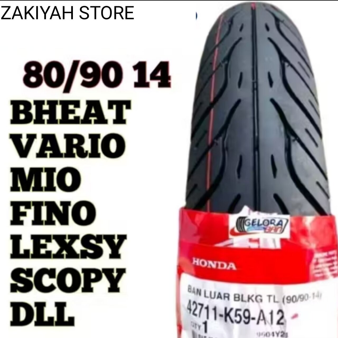 Motorcycle Tires Beat Vario Xeon Etc. Size 80/90 90/90 70/90 80/80 90/80 Ring 14 Harga 38,648 rupiah*Gratis Ongkir