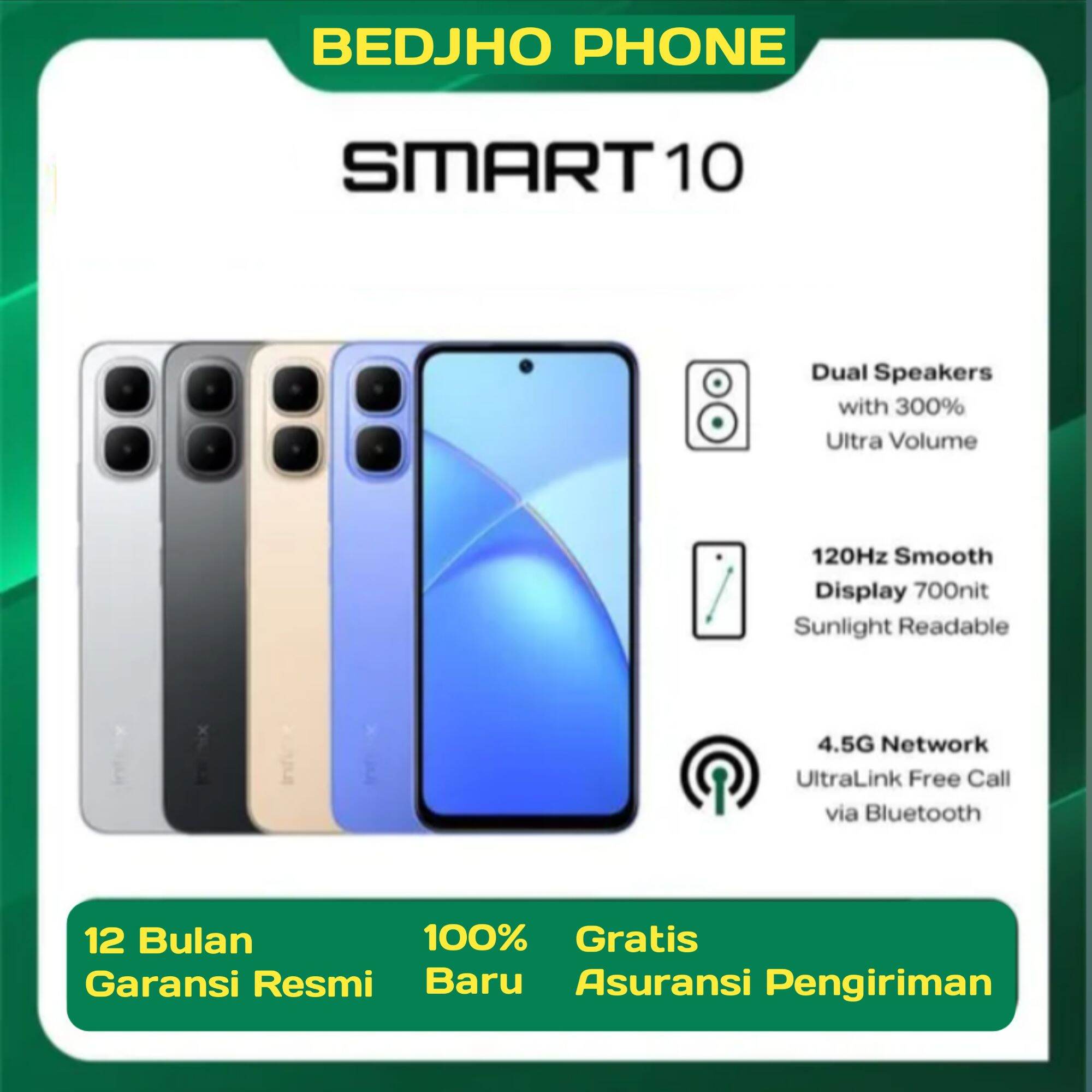 Infinix Smart 10 4/64GB authorized warranty Giá 1,245,000 Đồng*Miễn phí vận chuyển
