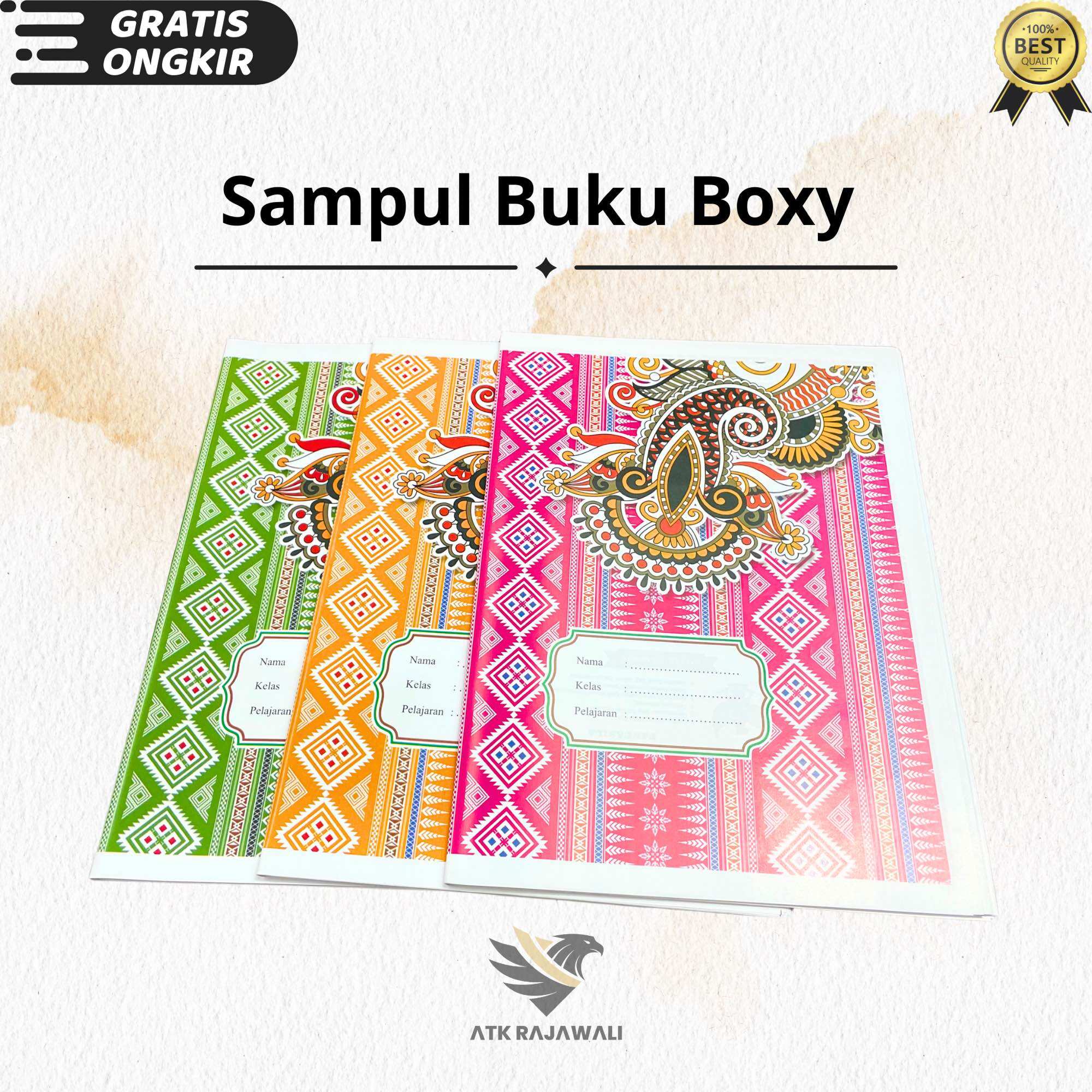 Sampul Buku Boxy/Campus | Sampul Kertas Batik (20pcs)