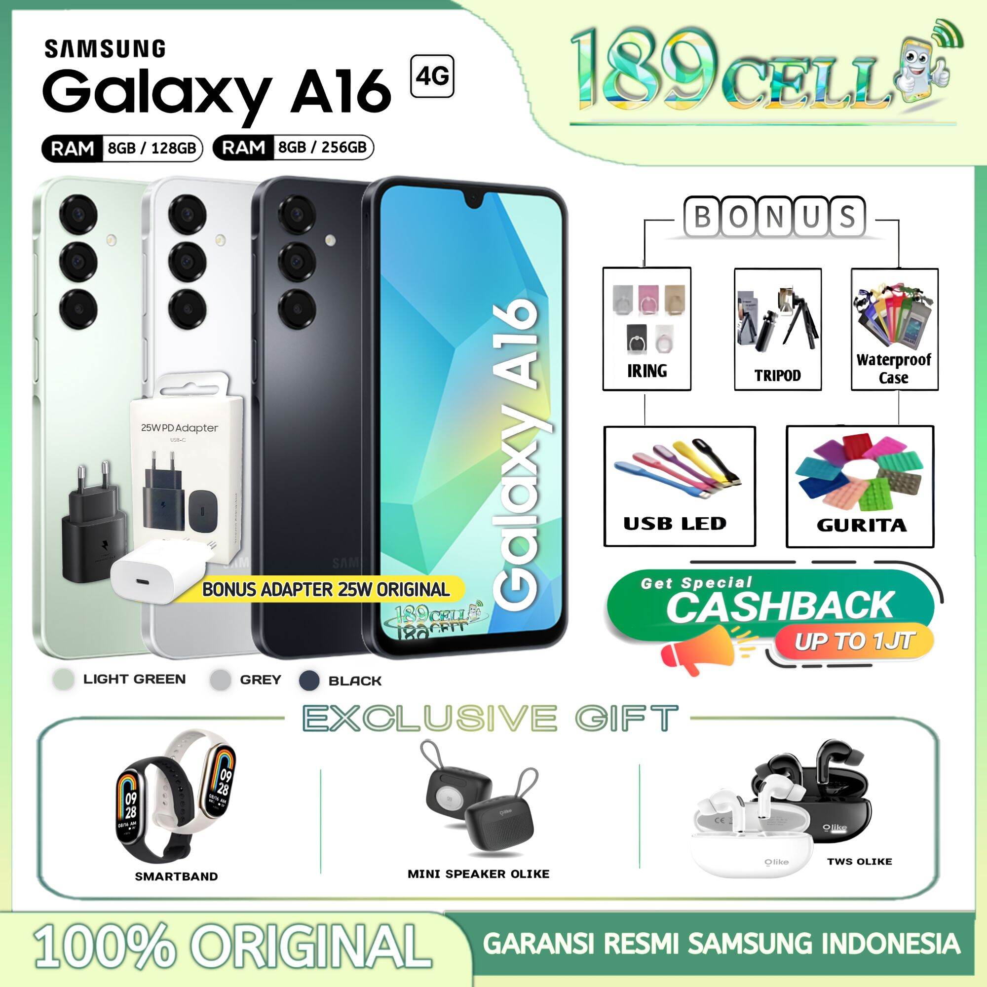 Samsung Galaxy A16 4g 8/128Gb 8/256Gb - 50Mp Camera, Mediatek Helio G99 - Official Warranty Harga  2,419,900 rupiah*Gratis Ongkir