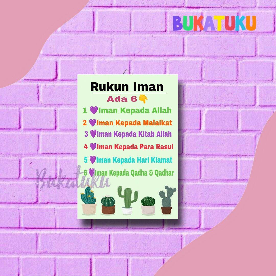 HIASAN DINDING RUKUN IMAN DAN RUKUN ISLAM | Lazada Indonesia