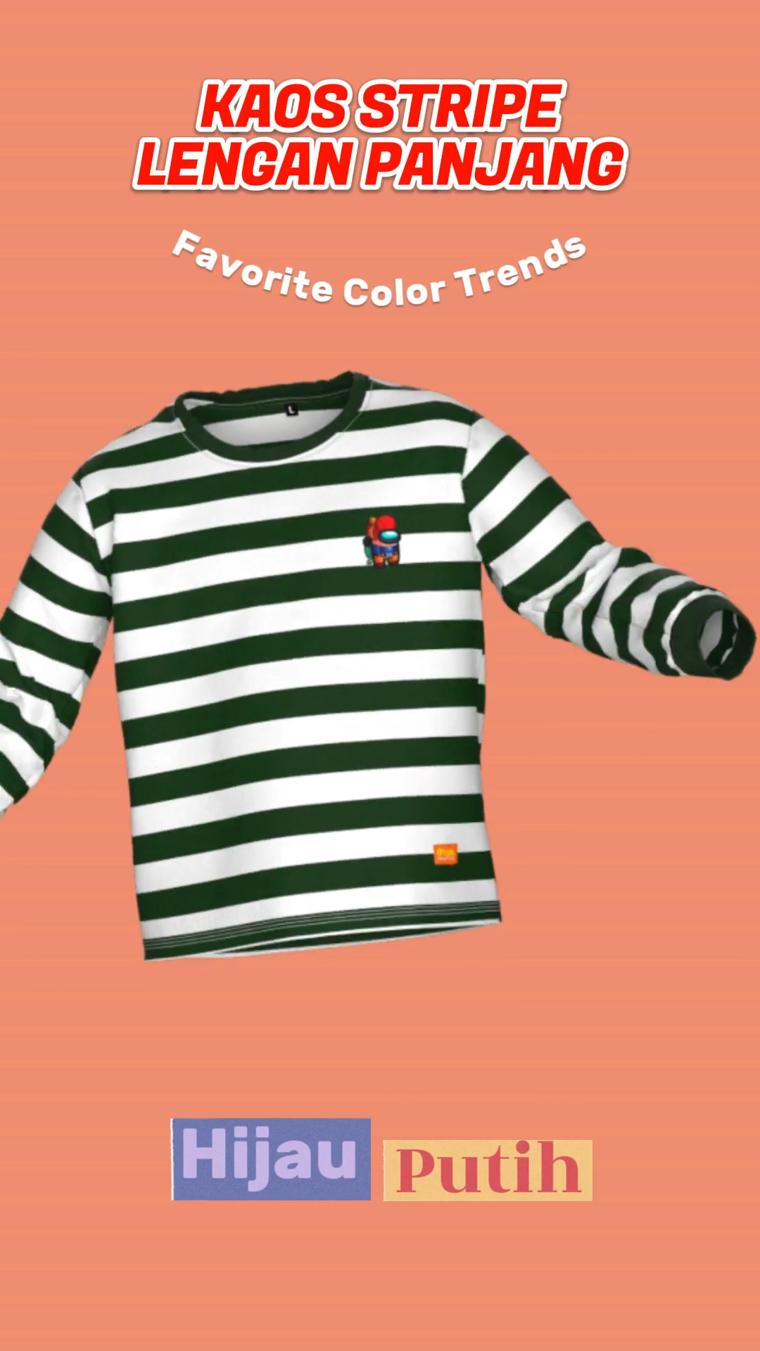 Kaos Anak Salur Stripe Lengan Panjang Bahan Katun Usia 1-10 tahun