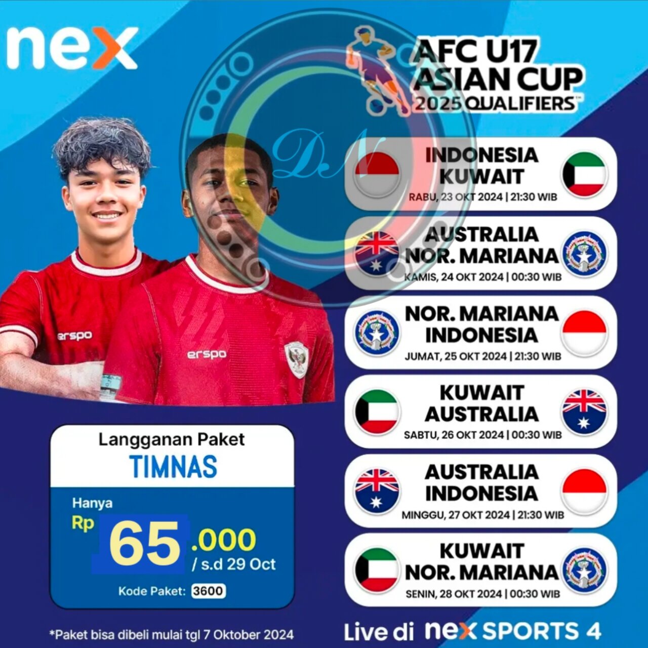 AFC U20 ASIAN CUP KUALIFIKASI Paket Nex Parabola Aksesori