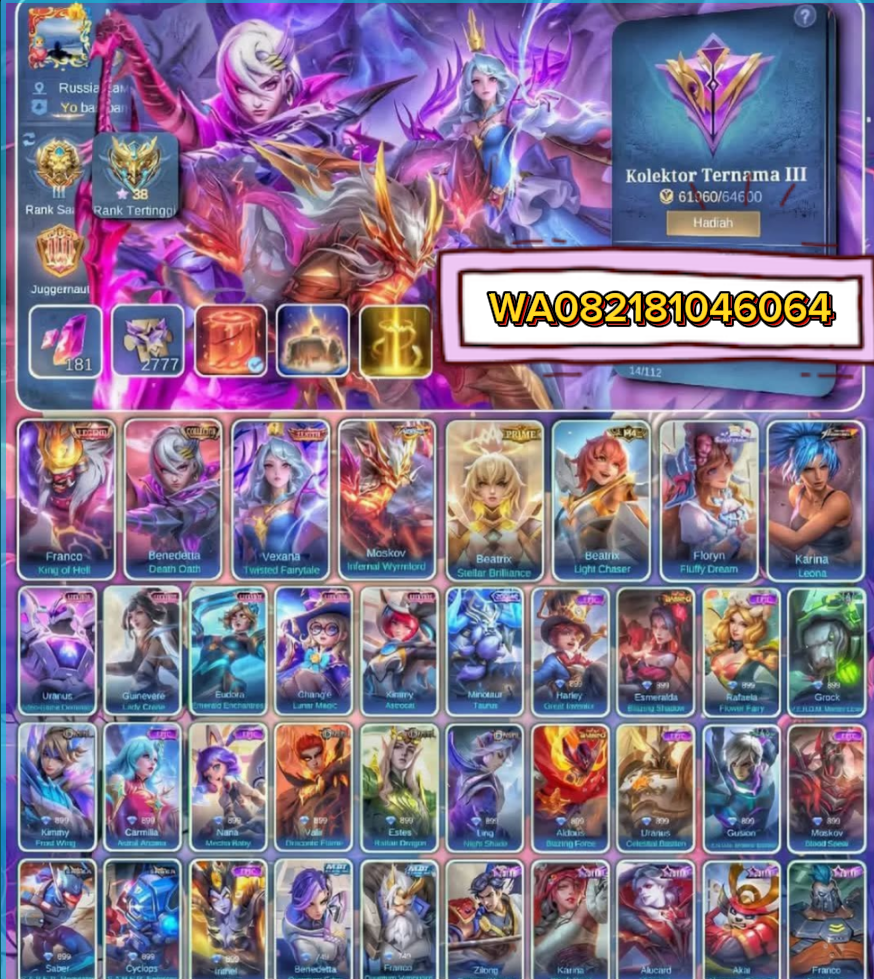 mobile legend akun mobile legend ml akun Sultan Lazada Indonesia