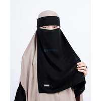 Niqab Bandana Sifon Silk Jetblack Alsyahra Exclusive