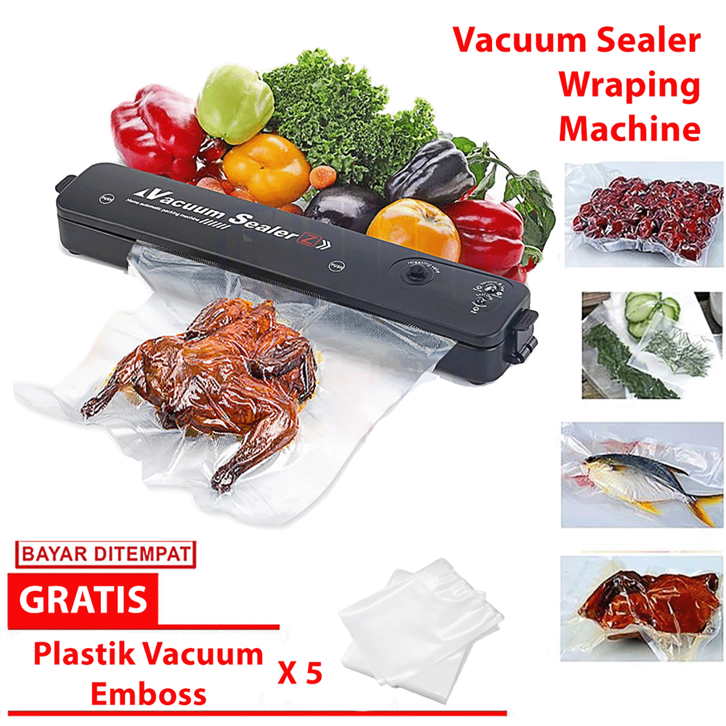 MESIN VACUUM Sealer Portable Vakum Vacum Sealer Makanan Basah dan