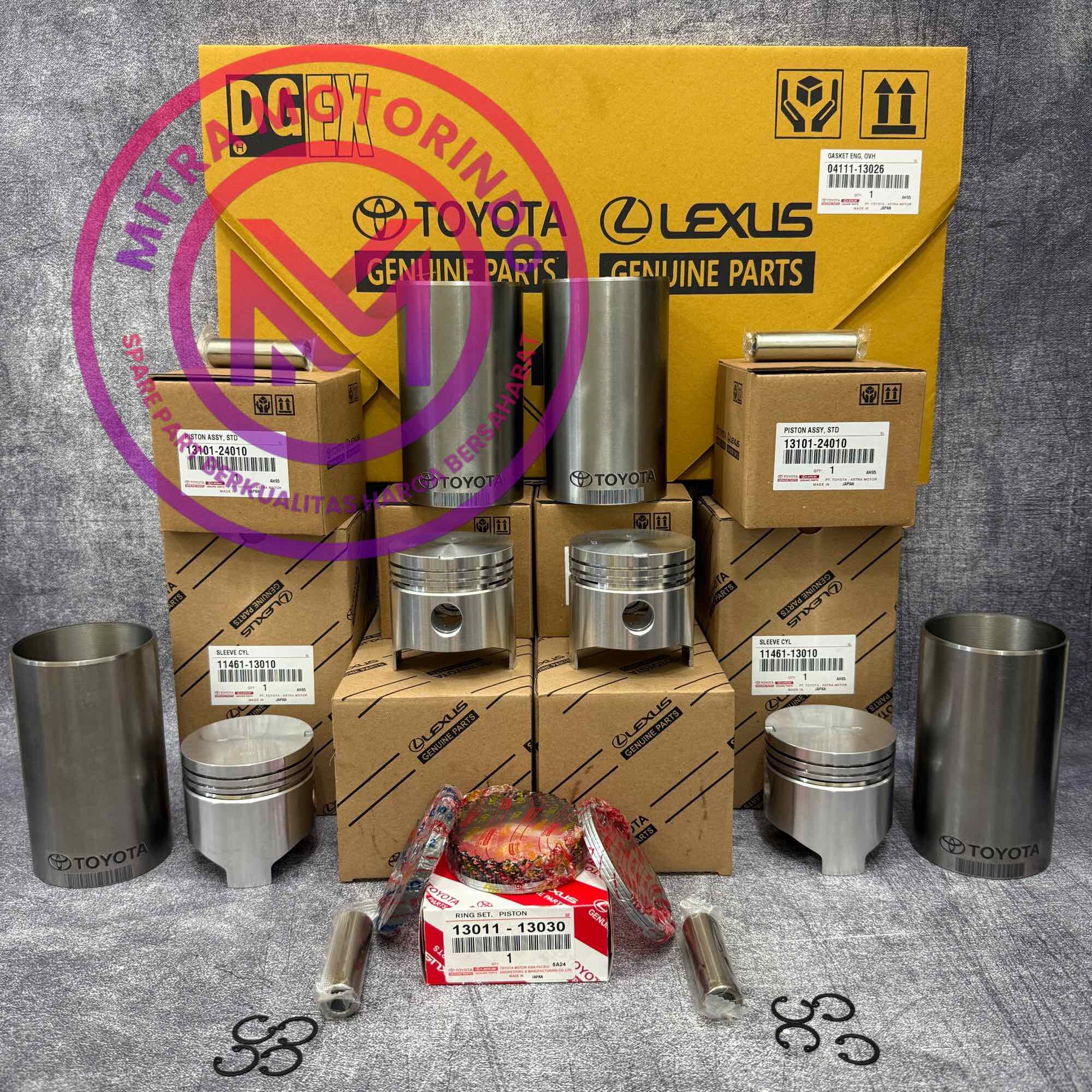 Liner Set/Paket Komplit /Liner Kit Set (semi finish) +Paking set + Ring Piston + Piston Assy set Toyota Kijang Doyok 4K KF20 (1set) STD Giá 1,515,000 Đồng*Miễn phí vận chuyển