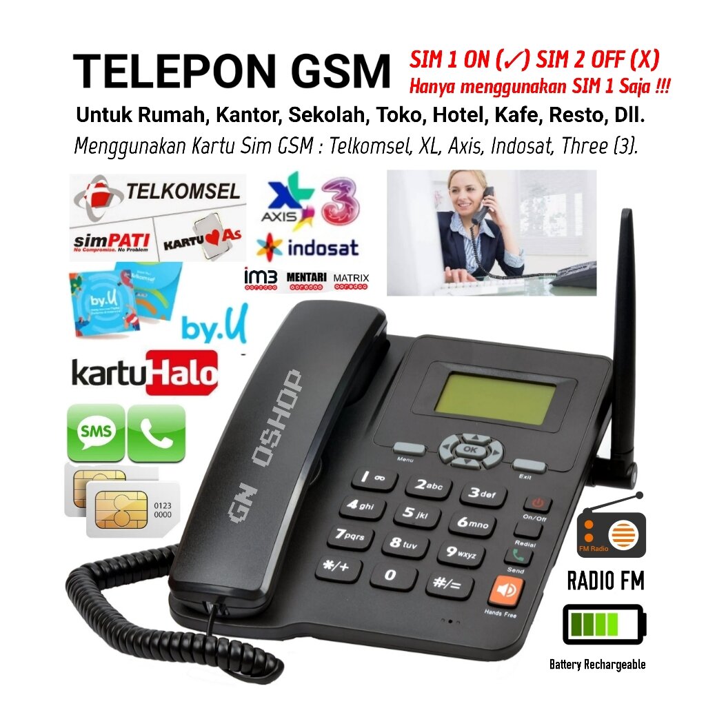 Telepon GSM Rumah Kantor Pesawat Telphone Telp Telpon Telephone Slot Kartu Sim Card Gsm Fwp Fwt Fixed Wireless Phone Terminal Gsm Home Deskphone Desk Phone Harga 899,900 rupiah*Gratis Ongkir