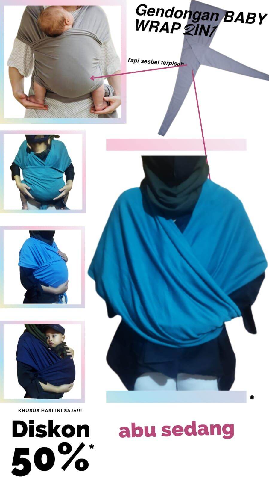 gendongan m shape 3in1/gendongan Nagita Slavina/Goes 2in1 /Gendongan