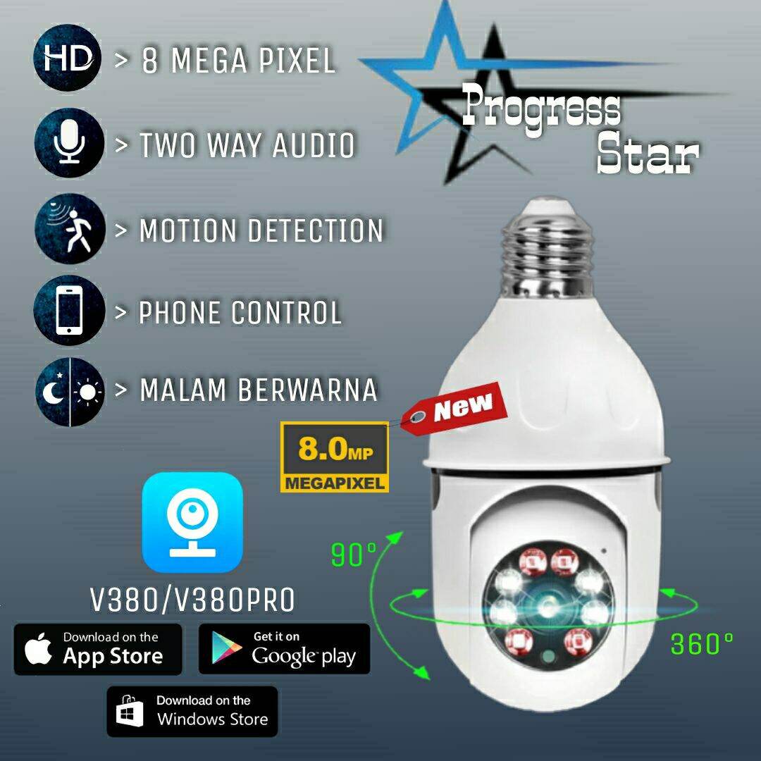 NEW IP CAM CAMERA V380 PTZ MINI 8MP CCTV WIRELESS/HASIL TERJAMIN BAGUS