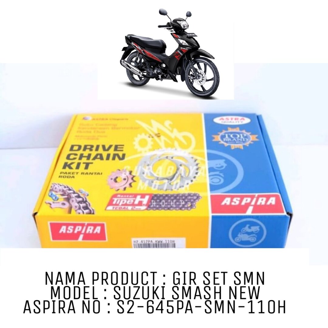 GIR SET GEAR SET + RANTAI ASPIRA ORIGINAL SMN 110H, MOTOR SUZUKI SMASH NEW Lazada Indonesia