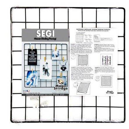 HIJANG 52x35 Hiasan Dinding Wall Grid pajangan foto black grid wire ...