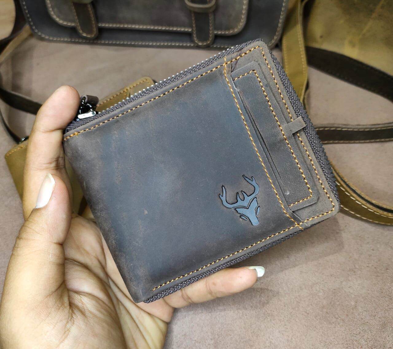 Dompet Kulit Pria Wanita Orchid kulit Crazy horse