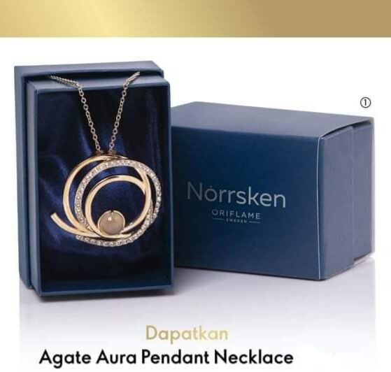 Agate Aura Pendant Necklace (Kalung 