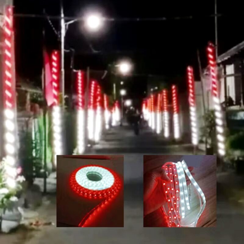 Lampu LED Strip Bendera Merah Putih Lampu Hias Agustusan HUT RI Pohon Tiang Pagar Gapura