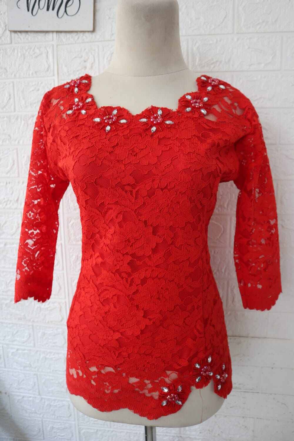 Baju Kebaya Payet Merah BT | Lazada Indonesia